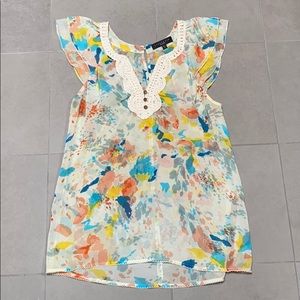 Silky colourful cap-sleeved blouse by Sanctuary